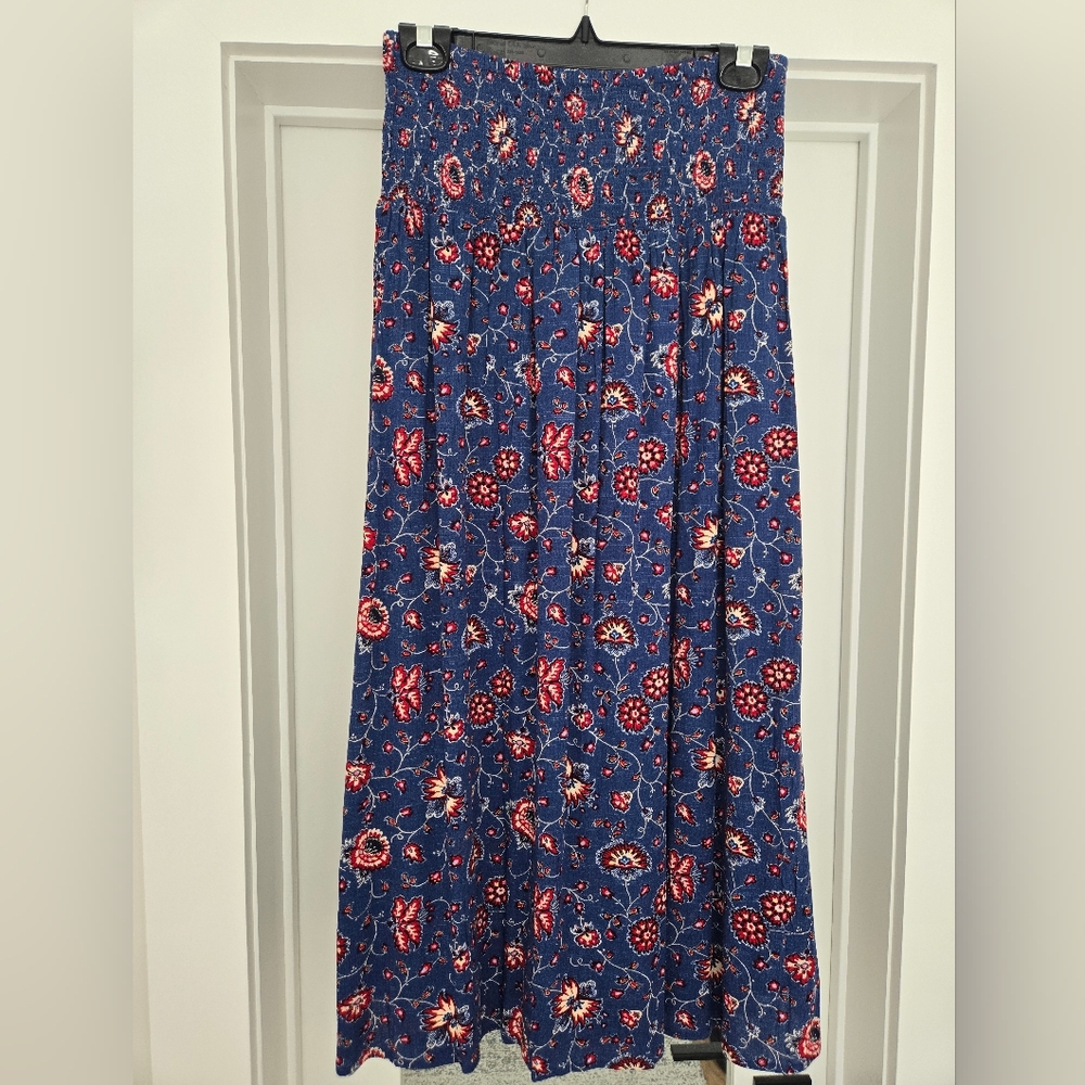 GAP Red and Blue Maxi Pencil Skirt